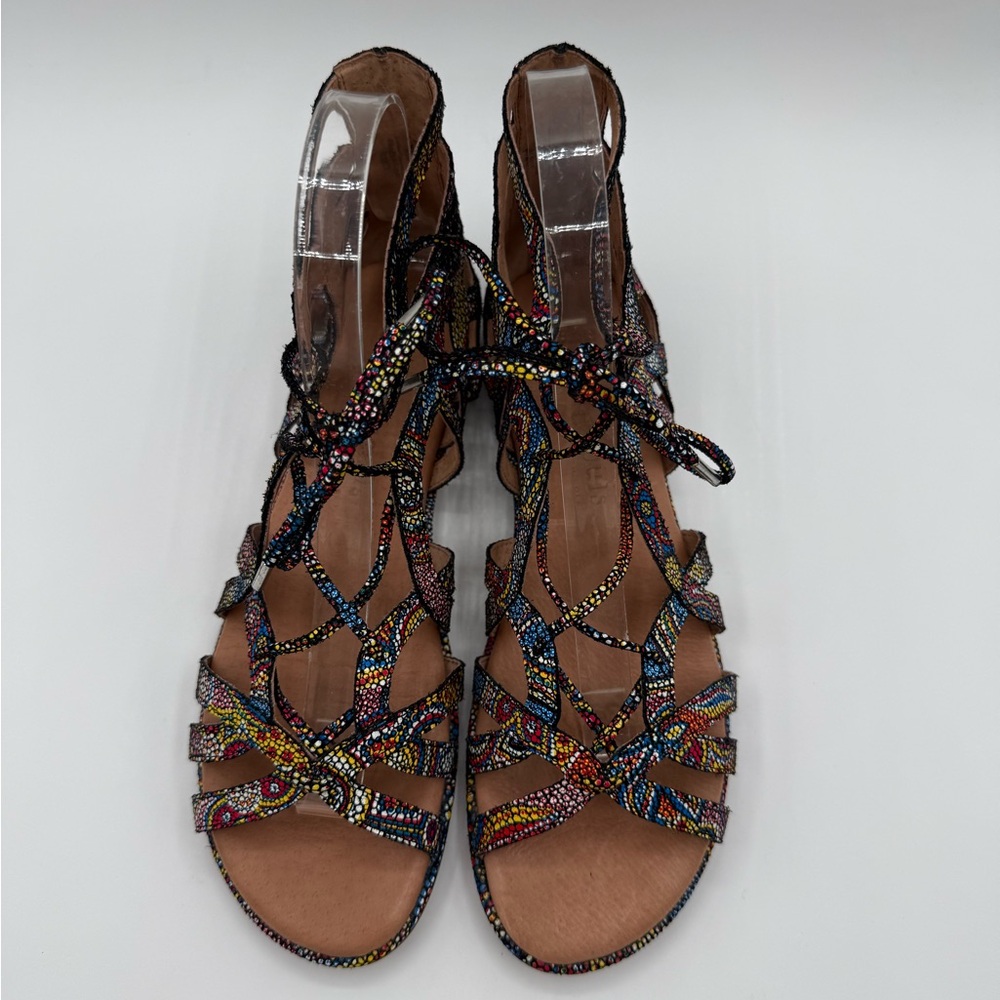Gentle Souls By Kenneth Cole Break My Heart Colorful Gladiator Strappy Sandals - Picture 2 of 16